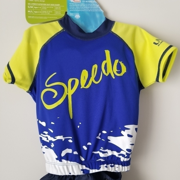 Boy's Speedo Begin to Swim UV 2 piece Flotation Suit Toddler Size S/M - Picture 3 of 15